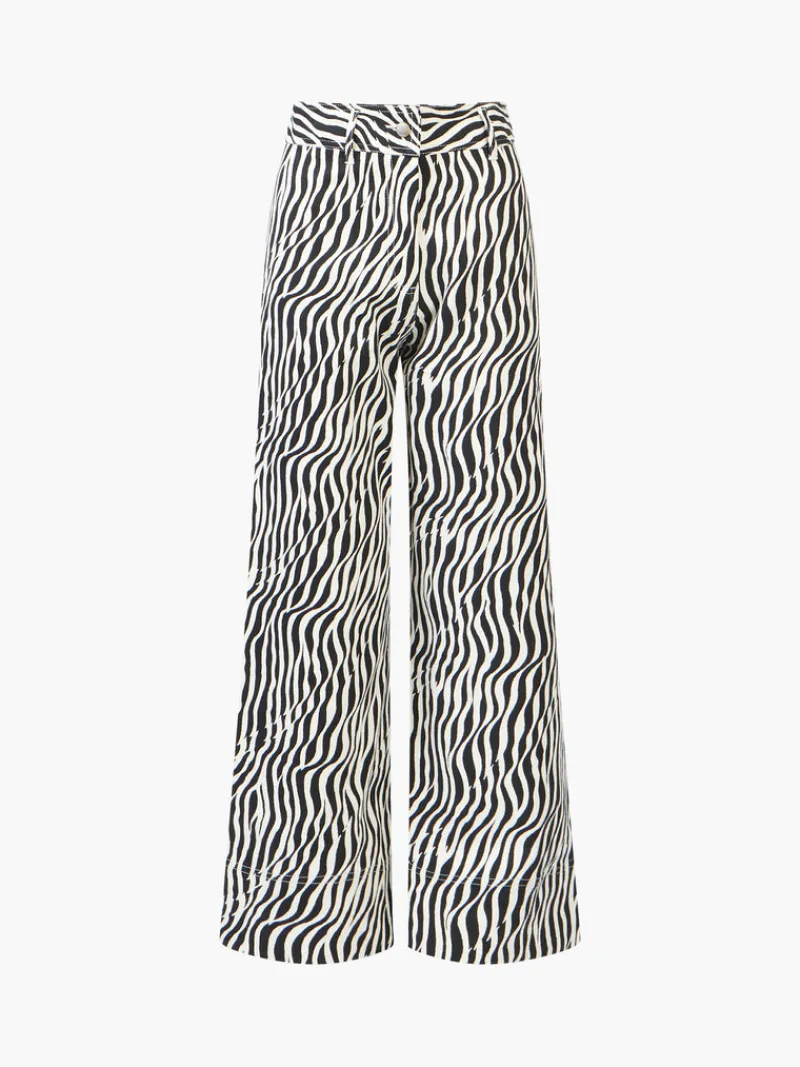 FRENCH CONNECTION Women's Trousers<Seine Atena Twill Trousers BlackoutMulti