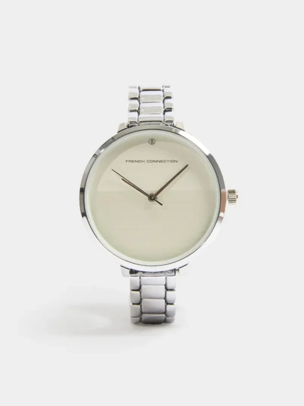 FRENCH CONNECTION Jewellery | Women's Watches< Tone Bracelet Watch with White Dial Silver