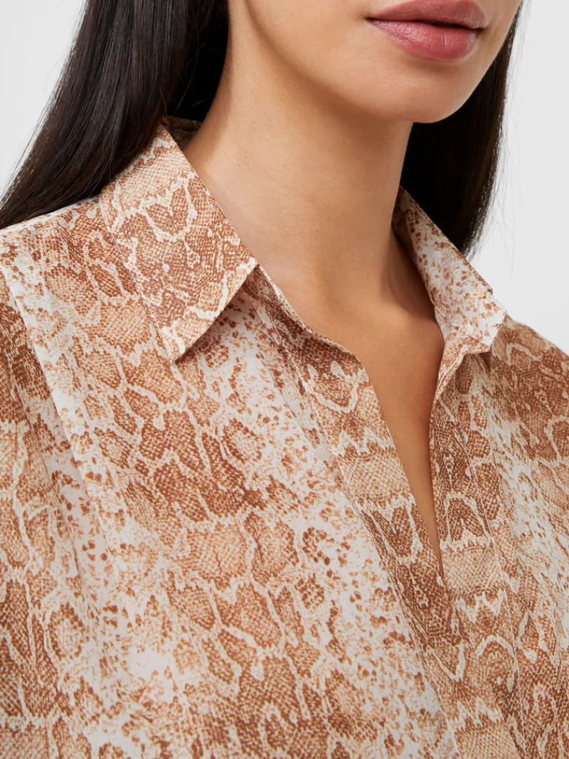 FRENCH CONNECTION Women's Shirts< Smooth Georgette Popover Shirt Snake