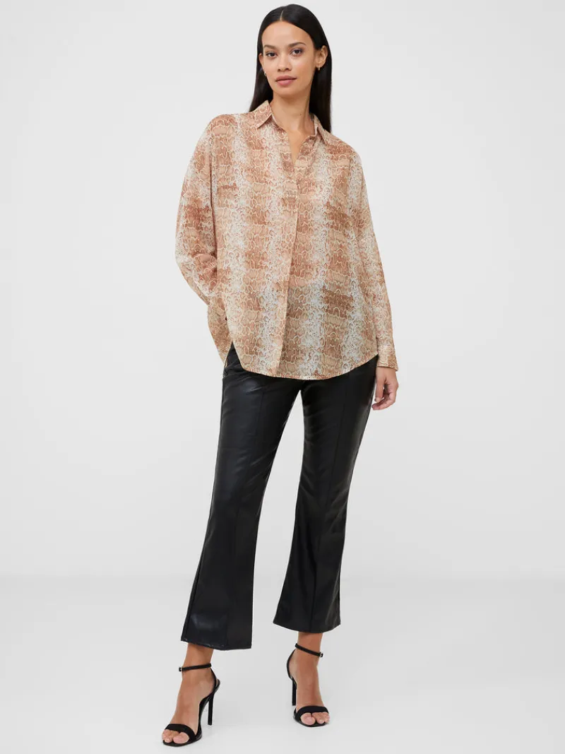 FRENCH CONNECTION Women's Shirts< Smooth Georgette Popover Shirt Snake