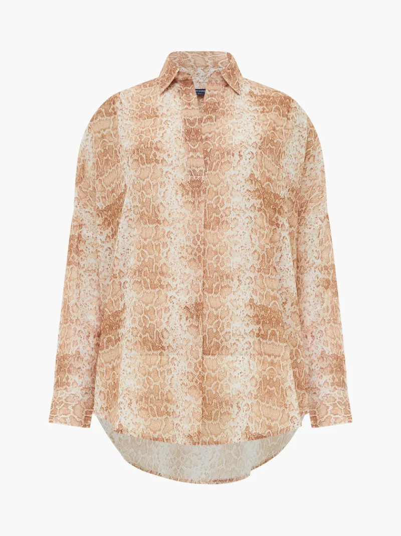 FRENCH CONNECTION Women's Shirts< Smooth Georgette Popover Shirt Snake