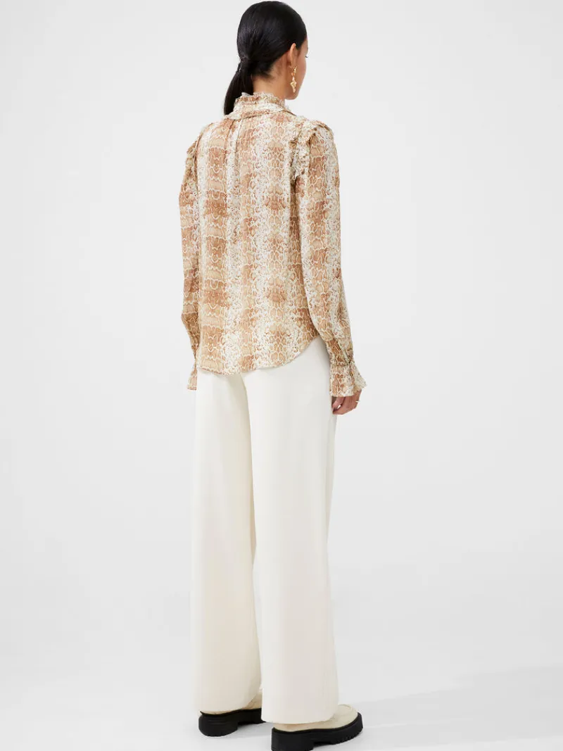 FRENCH CONNECTION Sale< Smooth Georgette Ruffle Shirt Snake