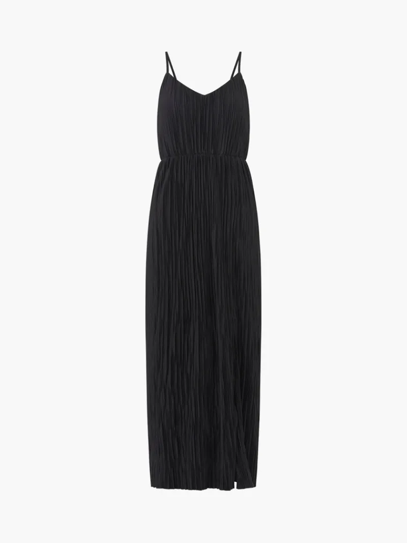 FRENCH CONNECTION Wedding Guest Dresses<Strappy Plisse Jersey Maxi Dress Black