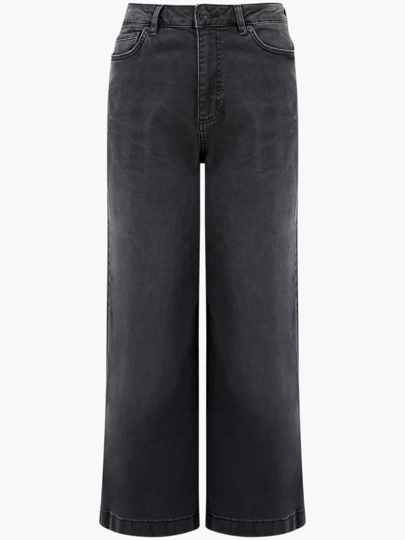 FRENCH CONNECTION Jeans | Women's Trousers<Stretch Denim Wide Leg Culottes Black
