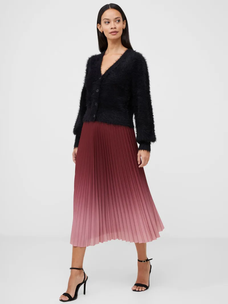 FRENCH CONNECTION Sale<Sunburst Crepe Pleat Midi Skirt BitterChocFoxglove