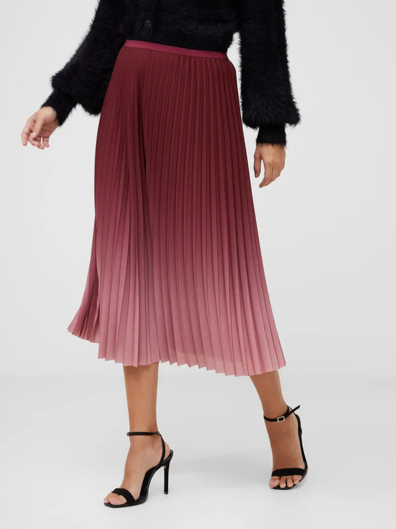 FRENCH CONNECTION Sale<Sunburst Crepe Pleat Midi Skirt BitterChocFoxglove