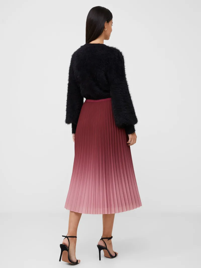 FRENCH CONNECTION Sale<Sunburst Crepe Pleat Midi Skirt BitterChocFoxglove
