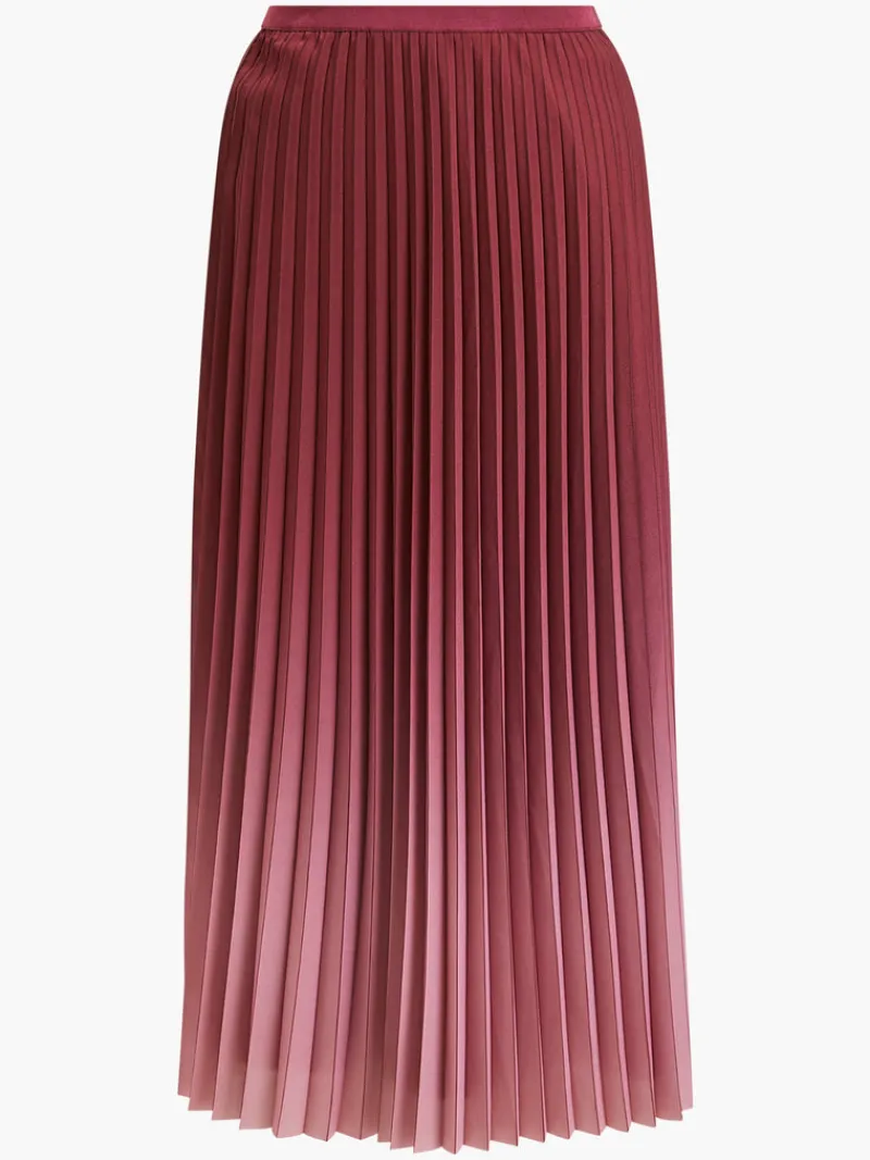 FRENCH CONNECTION Sale<Sunburst Crepe Pleat Midi Skirt BitterChocFoxglove