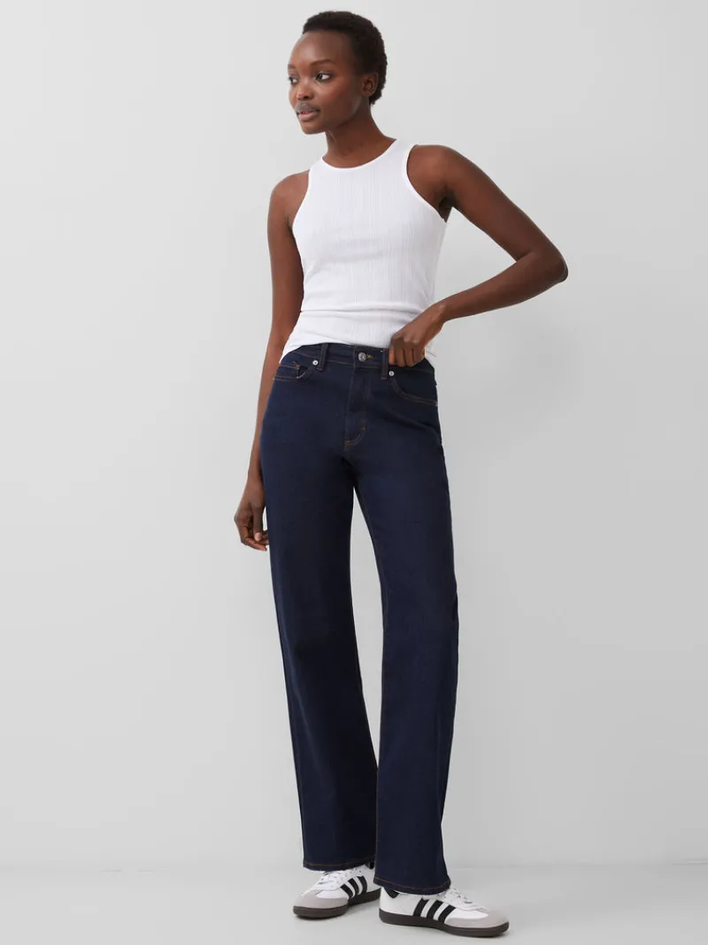 FRENCH CONNECTION Tops<Tallie Textured Racer Tank Top LinenWhite