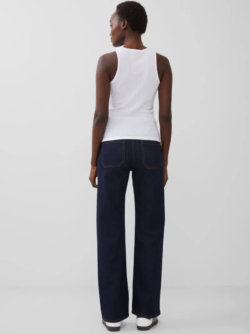 FRENCH CONNECTION Tops<Tallie Textured Racer Tank Top LinenWhite