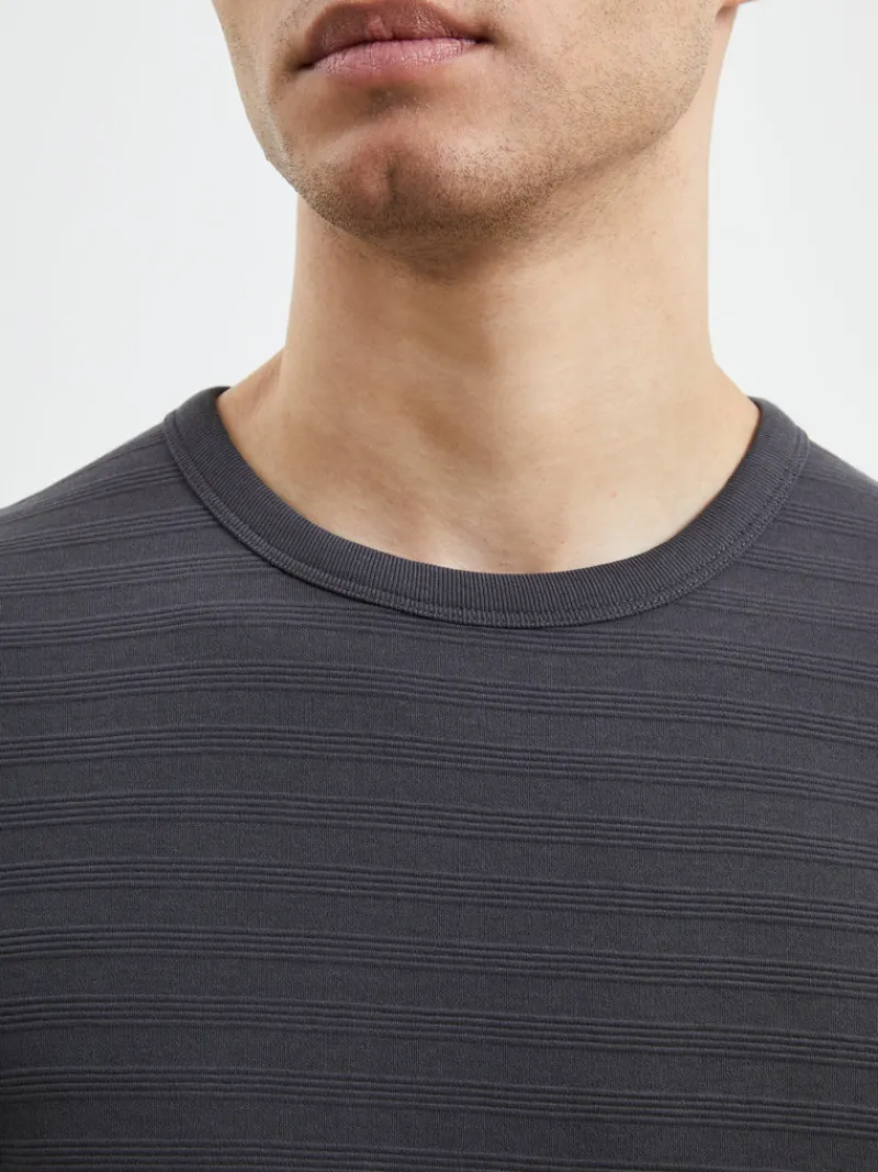 FRENCH CONNECTION T-Shirts & Polo Shirts<Texture Jersey Stripe T-Shirt ForgedIron