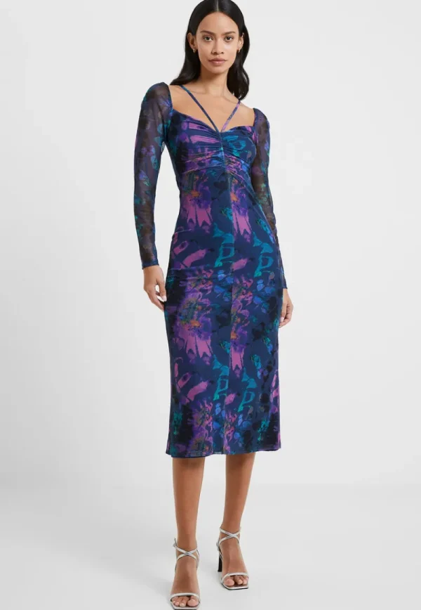FRENCH CONNECTION Sale<Toni Mesh Gabriela Dress BlueDepths