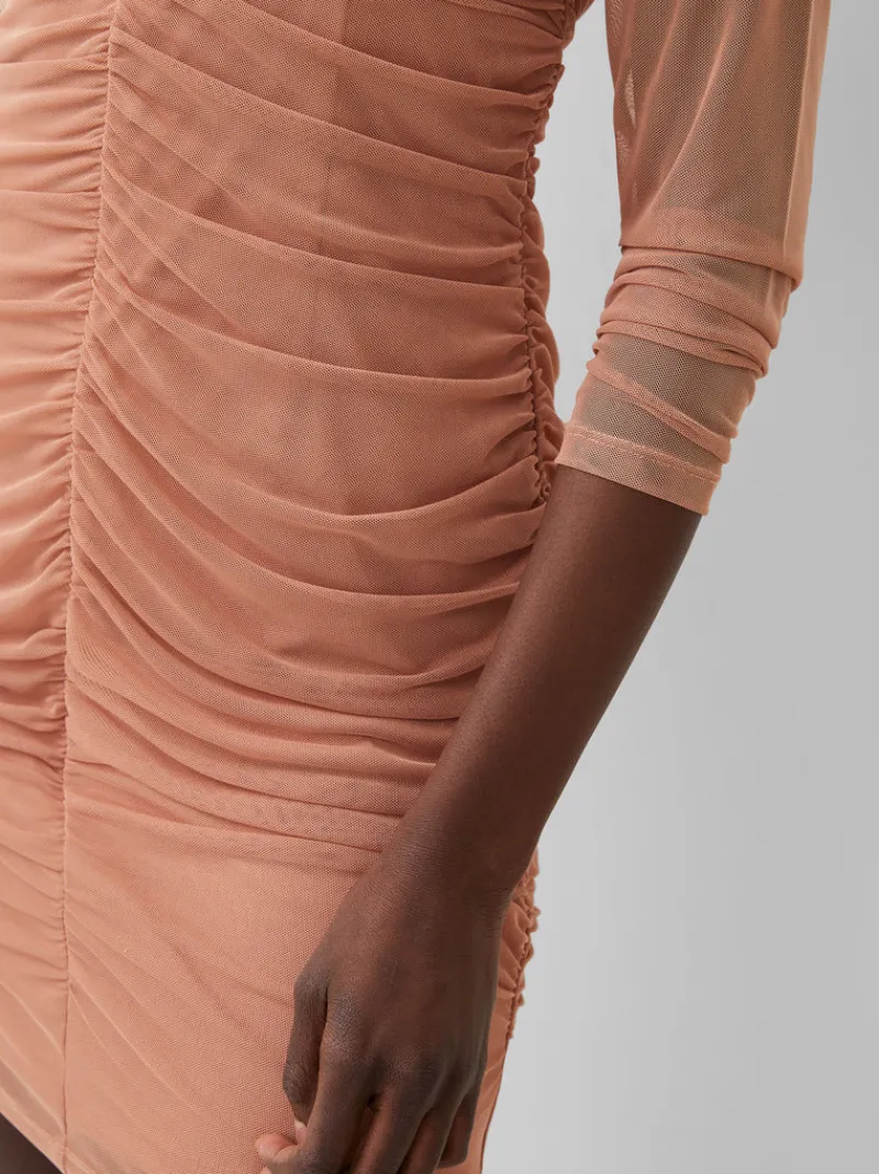 FRENCH CONNECTION Wedding Guest Dresses | Mini Dresses | Dresses<Toni Mesh Rouched Mini Dress MochaMousse