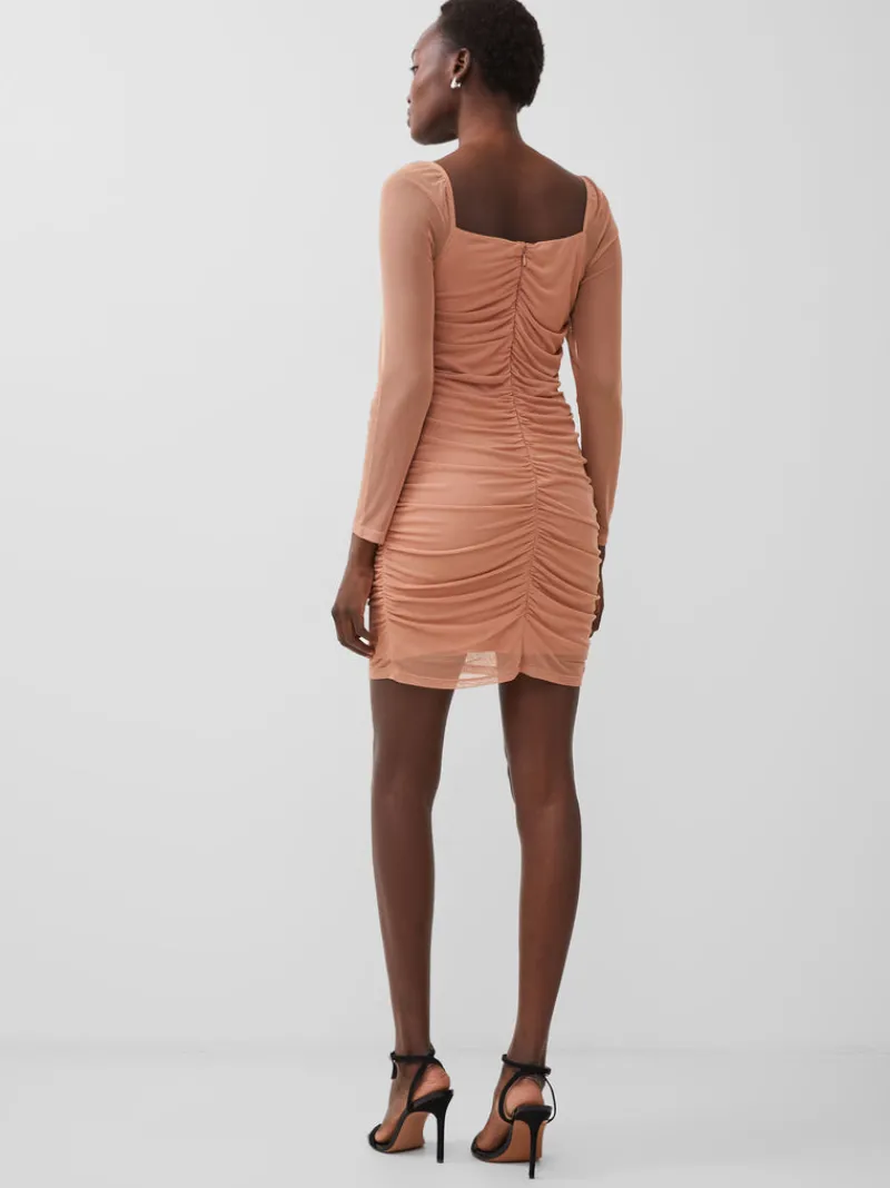 FRENCH CONNECTION Wedding Guest Dresses | Mini Dresses | Dresses<Toni Mesh Rouched Mini Dress MochaMousse