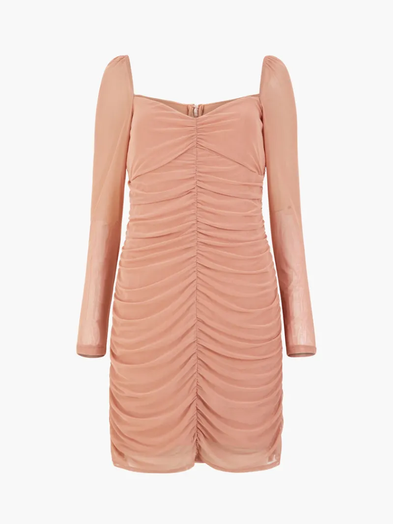 FRENCH CONNECTION Wedding Guest Dresses | Mini Dresses | Dresses<Toni Mesh Rouched Mini Dress MochaMousse