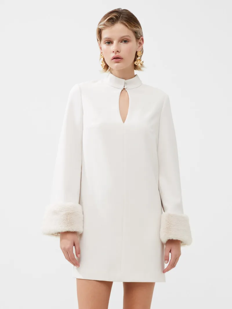 FRENCH CONNECTION Party Dresses | Sale<Whisper Ruth Faux Fur Trim Mini Dress ClassicCream