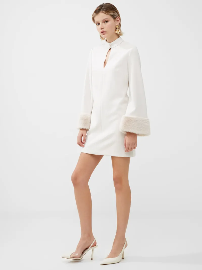 FRENCH CONNECTION Party Dresses | Sale<Whisper Ruth Faux Fur Trim Mini Dress ClassicCream