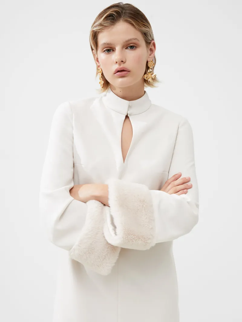 FRENCH CONNECTION Party Dresses | Sale<Whisper Ruth Faux Fur Trim Mini Dress ClassicCream