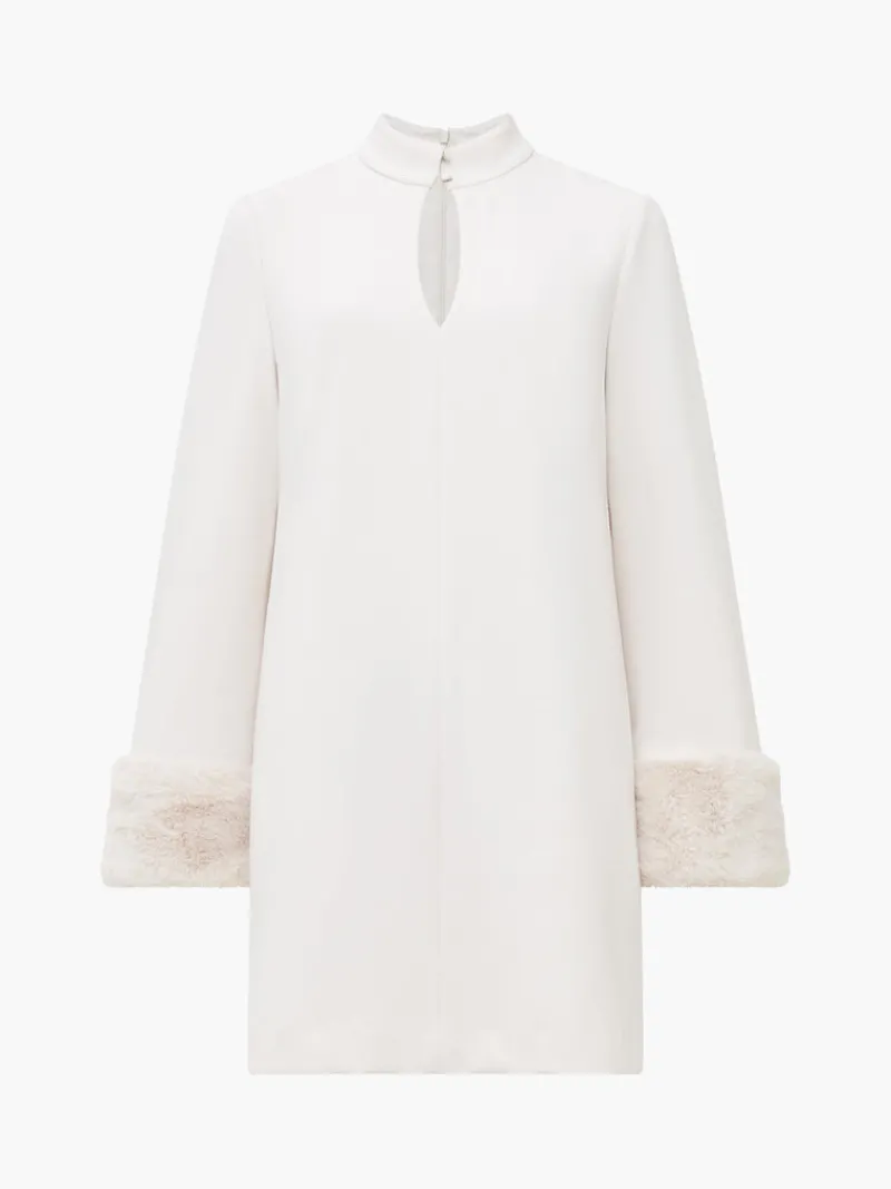 FRENCH CONNECTION Party Dresses | Sale<Whisper Ruth Faux Fur Trim Mini Dress ClassicCream