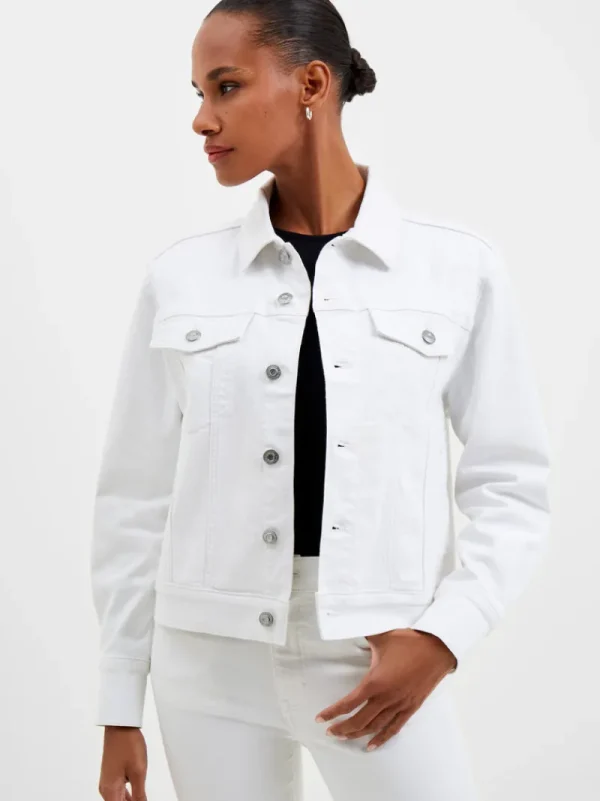 FRENCH CONNECTION Co-ords | Coats & Jackets< Denim Stretch Trucker Jacket WHITE