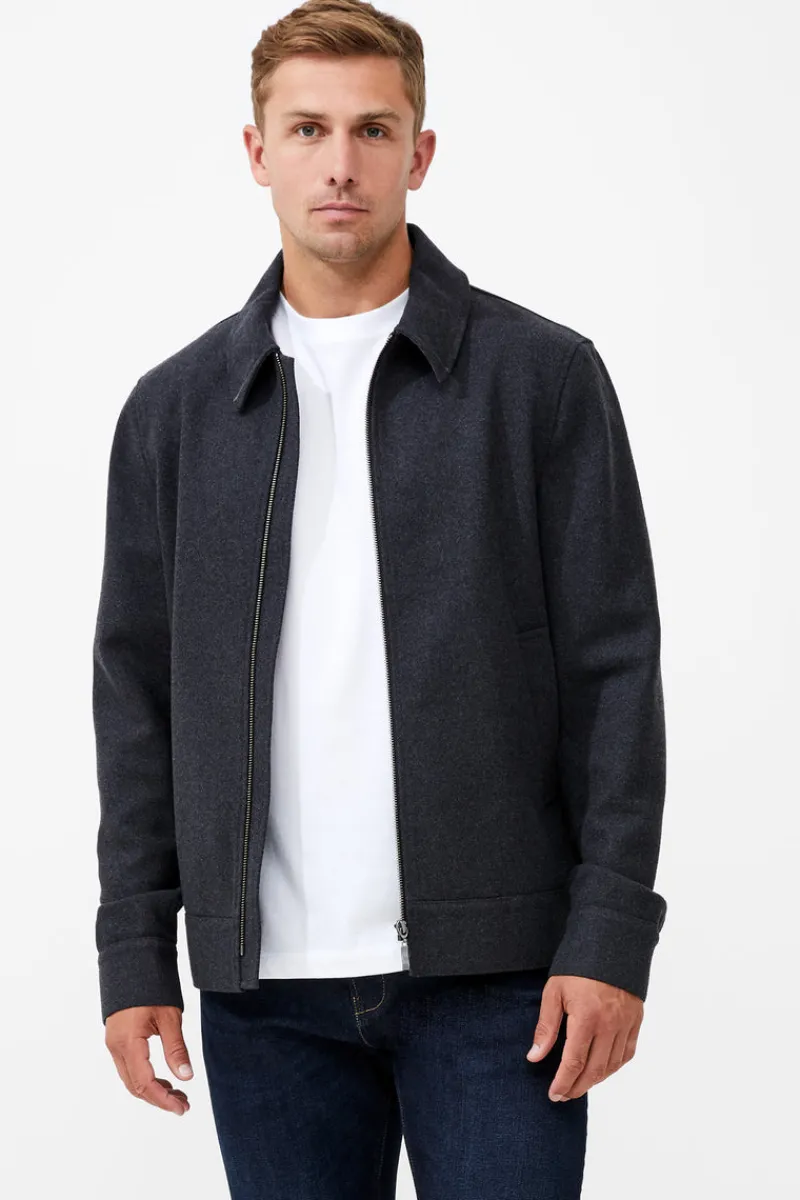 FRENCH CONNECTION Sale | Coats & Jackets<Wool Blend Blouson Coat CharcoalMel