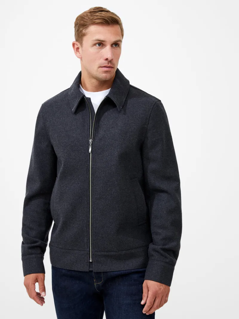 FRENCH CONNECTION Sale | Coats & Jackets<Wool Blend Blouson Coat CharcoalMel