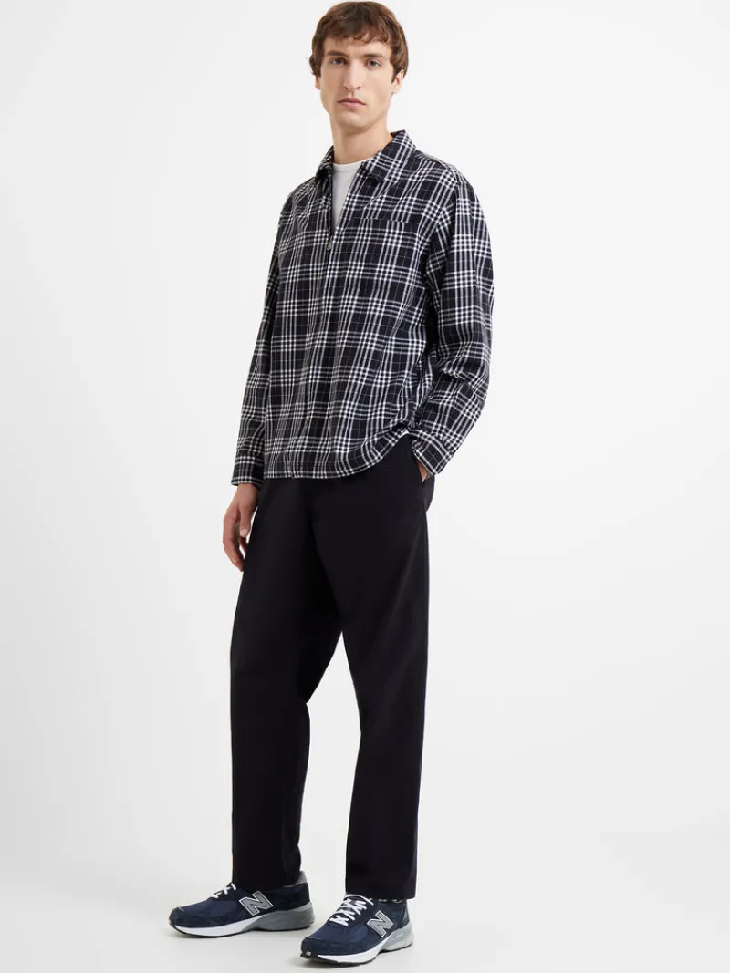 FRENCH CONNECTION Men's Shirts<Zip Through Relaxed Pendine Check Shirt BlackOnyxMulti